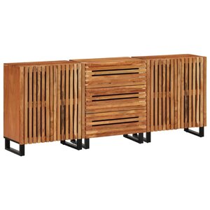 vidaXL Buffets 3 Pièces 60x34x75 cm bois d'acacia massif