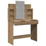 vidaXL Coiffeuse avec lumières LED chêne artisanal 96x40x142 cm