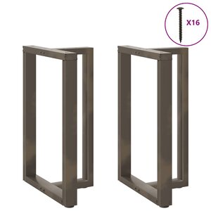 vidaXL Pieds de table de bar en T 2 pièces noir 60 x 35 x (90-91) cm acier
