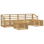 vidaXL Ensemble de canapés d'extérieur 6 pc Blanc Bois d'Acacia Massif