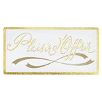 Lot de 1000: étiquette cadeau adhésive or plaisir d'offrir 34x19 mm