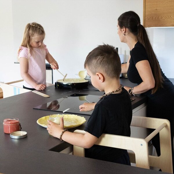 Tour d'apprentissage 5 en 1 bois naturel et tableau ardoise