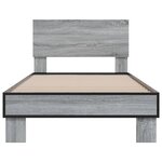 vidaXL Cadre de lit sonoma gris 100x200 cm bois d'ingénierie et métal