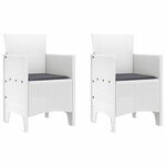 vidaXL Ensemble de salle à manger pour jardin 3 Pièces Blanc Rattan Polt