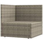 vidaXL Salon de jardin 9 Pièces avec coussins Gris Résine tressée