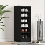 Armoire à chaussures vidaXL en chêne noir 31 5x35x90 cm en bois reconstitué