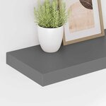 vidaXL Étagère murale flottante 4 Pièces Gris brillant 60x23 5x3 8 cm MDF