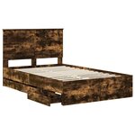 vidaXL Cadre de lit Chêne fumé 120 x 200 cm Bois Ingénierie