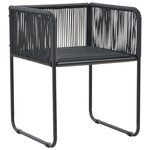 vidaXL Chaises d'extérieur lot de 4 avec oreillers Résine tressée Noir