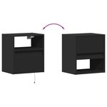 vidaXL Meuble TV mural avec lumières LED noir 41x31x45 cm