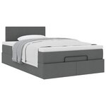 vidaXL Lit ottoman avec matelas gris foncé 120x190 cm tissu