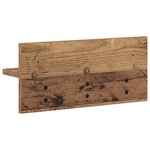 vidaXL Porte-manteau mural avec étagère Montage mural Bois ancien 40 x 10.5 x 18 cm