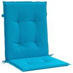 vidaXL Coussins de chaise de jardin à dossier bas lot de 6 bleu