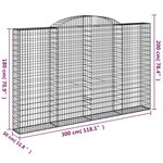 vidaXL Paniers à gabions arqués 7 Pièces 300x30x180/200 cm fer galvanisé