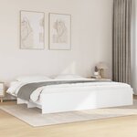 vidaXL Cadre de lit sans matelas blanc 180x200 cm bois d'ingénierie