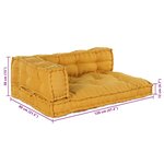 vidaXL Coussin de canapé sur palette 3 Pièces Jaune tissu