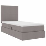 vidaXL Lit de rangement LED avec matelas Taupe 90 x 190 cm Tissu