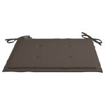 vidaXL Chaises de jardin et coussins taupe lot de 2 Bois teck massif