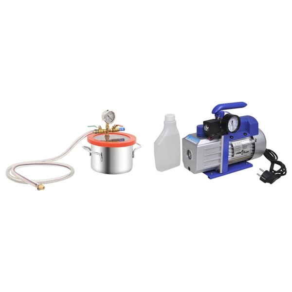 vidaXL Chambre à vide avec pompe à un étage 3 7 L