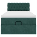 vidaXL Lit ottoman avec matelas et LED Vert foncé 80x200cm velours