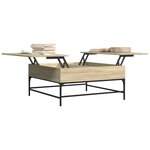 vidaXL Table basse chêne sonoma 95x95x45 cm bois d'ingénierie et métal