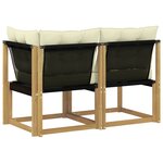vidaXL Canapé d’extérieur milieu et coin avec coussin 2 Pièce Blanc