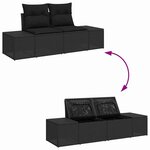 vidaXL Ensemble de canapé de jardin 7 Pièces Noir 55 x 55 x 37 cm