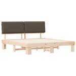 vidaXL Cadre de lit avec tête de lit rembourrée Taupe 200 x 200 cm