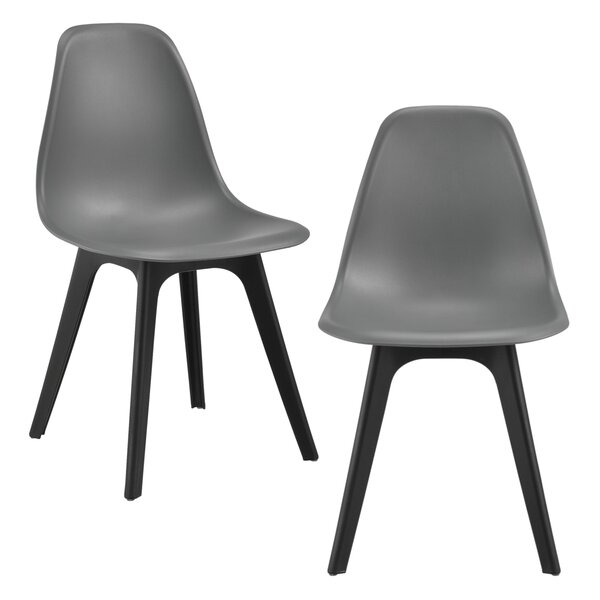 Lot de 2 chaises de cuisine salle à manger 83 cm gris et noir 03_0003630