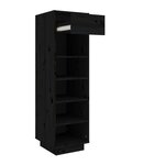 vidaXL Armoire à chaussures noir 30x34x105 cm bois de pin massif