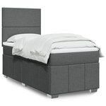 vidaXL Sommier à lattes de lit avec matelas Gris foncé 100x200cm Tissu