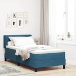 Lits à sommier tapissier vidaXL avec matelas Bleu foncé 90x190 cm Velours
