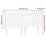vidaXL Tête de lit avec oreilles Noir 183x16x118/128 cm Tissu