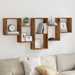 vidaXL Étagère murale vieux bois 159x18x66 cm bois d'ingénierie