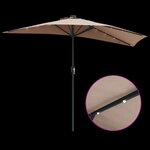 vidaXL Parasol de jardin Taupe 294 x 150 x 224 cm tissu