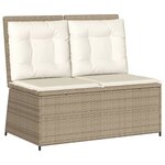 vidaXL Salon de jardin avec coussins 7 Pièces beige résine tressée