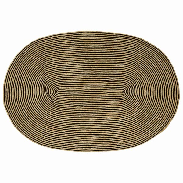 vidaXL Tapis Naturel et Noir 205 x 305 cm Jute