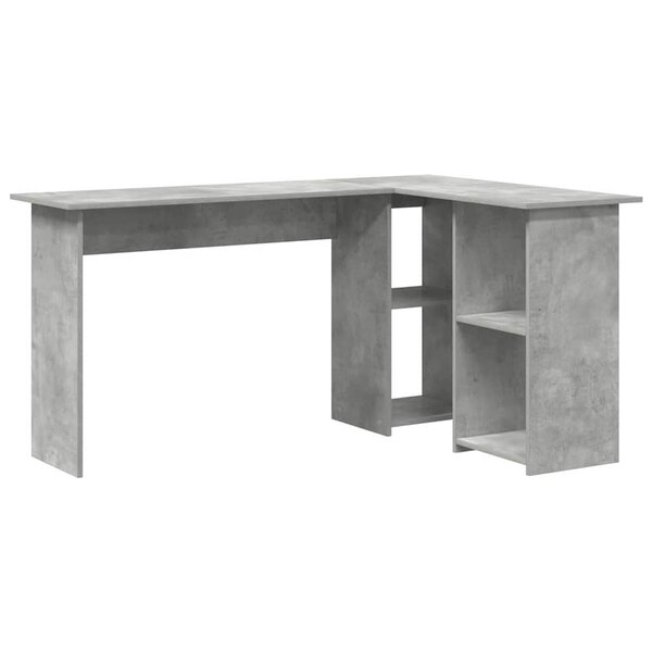 vidaXL Bureau Gris béton 142 x 102 x 73 cm Bois d'ingénierie