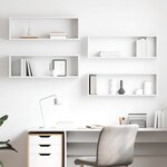 vidaXL Étagères cube murales 4Pièces Blanc 80x15x26 5cm bois d'ingénierie