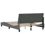 vidaXL Cadre de lit sans matelas Hanko gris foncé 120x200 cm tissu