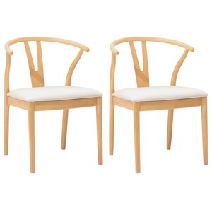 vidaXL Chaise de salle à manger 2 Pièces Naturel et clair