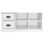 vidaXL Meuble TV blanc brillant 102x35 5x47 5 cm bois d'ingénierie