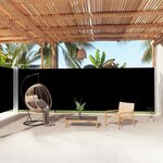 vidaXL Auvent latéral rétractable Noir 200x1000 cm