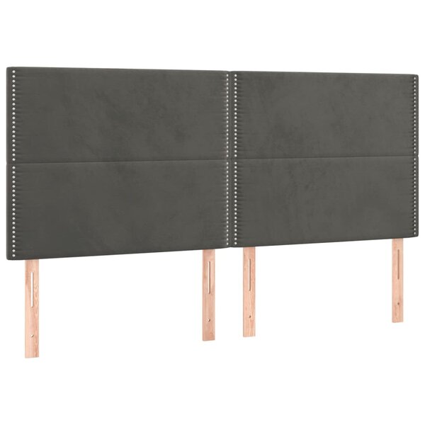 vidaXL Tête de lit Gris foncé 180 x 5 x 118/128 cm Velours