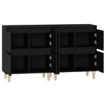 vidaXL Buffets 2 Pièces noir 60x35x70 cm bois d'ingénierie