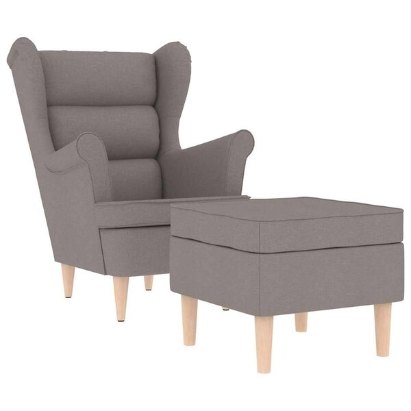 vidaXL Fauteuil avec repose-pied Taupe Tissu