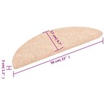 vidaXL Tapis d'escalier auto-adhésif Poinçon aiguilleté 15 Pièces Marron