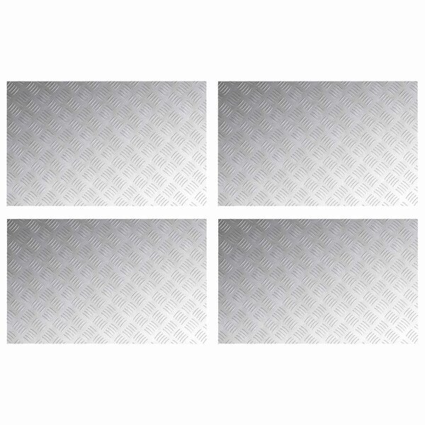 vidaXL Plaques en alu antidérapantes à motif damier  4 pièces  80x50 cm