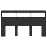 vidaXL Armoire tête de lit avec LED noir 180x17x102 cm