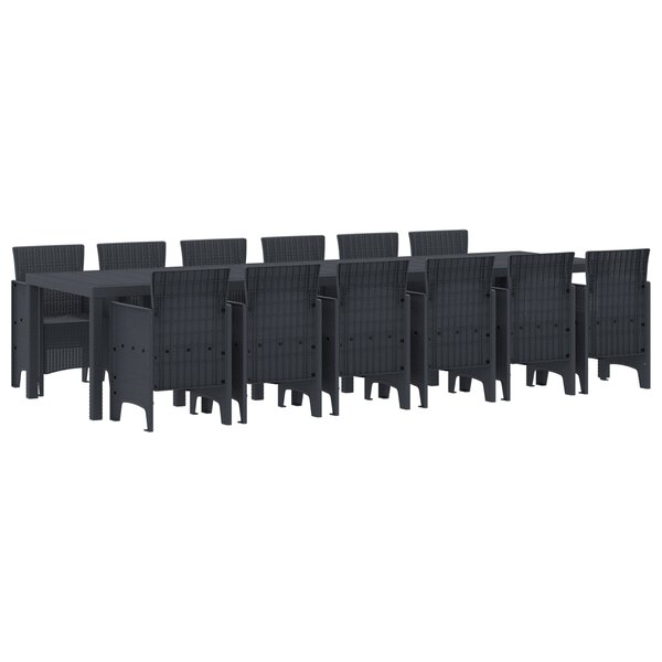 vidaXL Ensemble de salle à manger de jardin 13 Pièces Anthracite